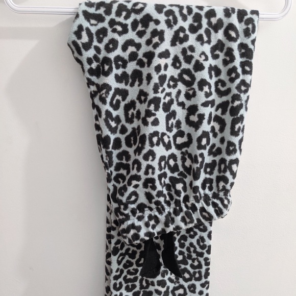 Blue leopard print fuzzy PJ pants - Picture 3 of 6